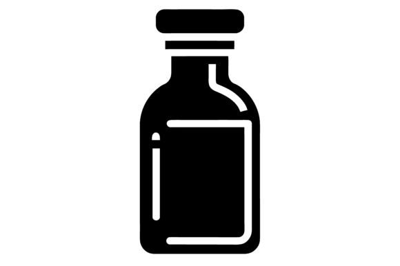 Download Liquid Medicine Bottle Black Line Art - Medicine Collection