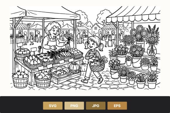 Download Market Scene Elderly Woman Selling - Selling Collection