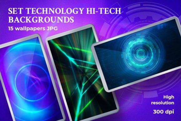 Download Set Technology Hi-Tech Backgrounds - Tech Collection