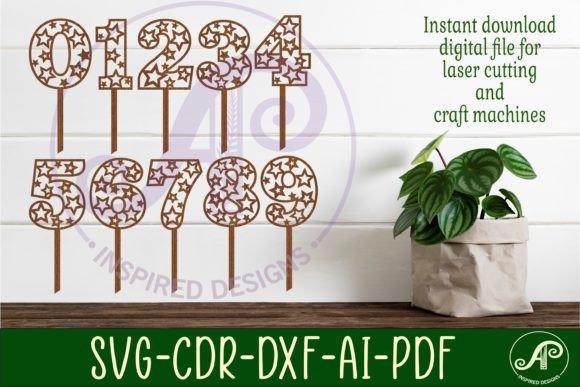 Download Star Number Cake Toppers SVG Cut Files - Premium Resources